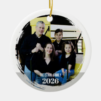 Familiefotoornament - modern keramisch ornament