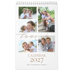 Familiefoto's Collage Liefdesschrift 2027 Kalender