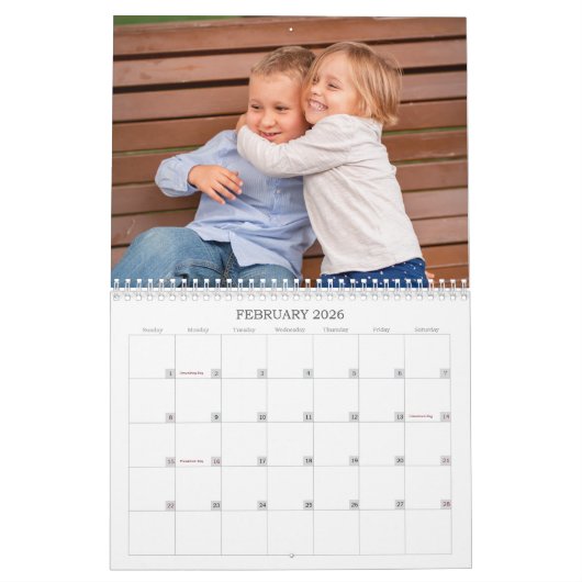 Familiefoto's met monogram Modern 2026 Kalender (Feb 2026)