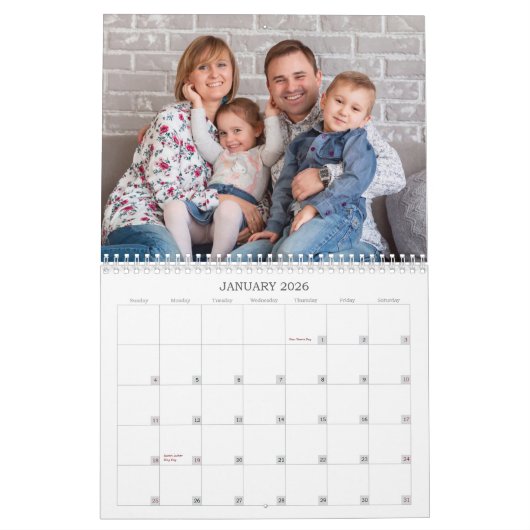 Familiefoto's met monogram Modern 2026 Kalender (Jan 2026)