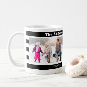 Familiefoto's op maat van zwarte tapes koffiemok