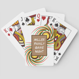 Familiegame Night Vibrant Swirls Colorful Spirals Pokerkaarten