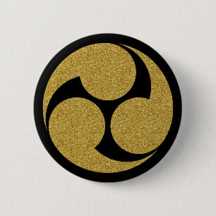 [Familiegangers] Linkerlinks Mitsudomoe Ronde Button 5,7 Cm