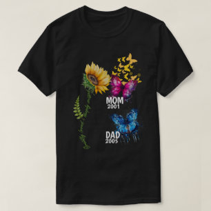 Familiegedenkteken Zonnebloem & Vlinder Aquarel T-shirt