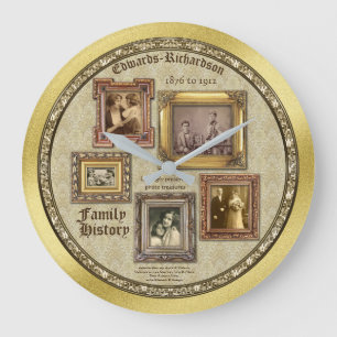 Familiegeschiedenis Antiek Fotoframes Gold Collage Grote Klok