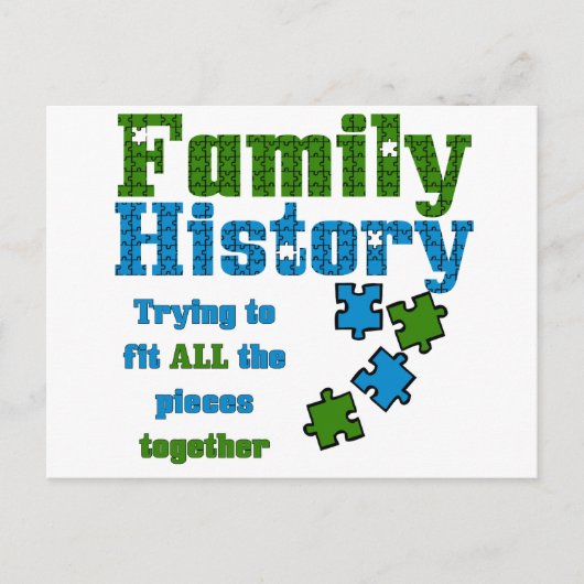 Familiegeschiedenis Puzzle Briefkaart (Voorkant)