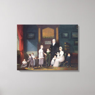 Familiegroep in het binnenland, c.1800 canvas afdruk