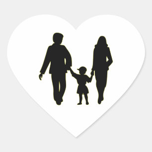 Familiehanden silhouette hart sticker
