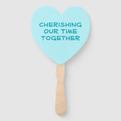 Familiehereniging Moderne Aquamarine Floral Tree Handwaaier (Achterkant)