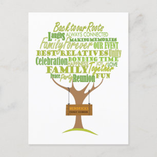 Familiehereniging ontwerp met boom element aankondigingskaart