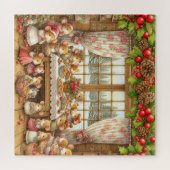 Familiehuizen met Kerstmis Legpuzzel (Horizontaal)