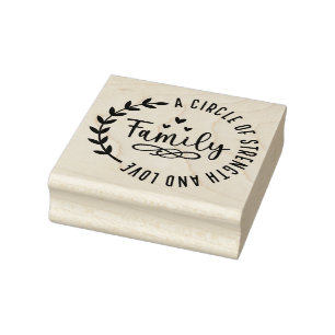 Familiekring van Kracht en Liefde Typografie Rubberstempel