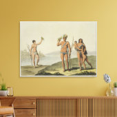 Familieleden van Guyana (kleur litho) Canvas Afdruk (Insitu (Woonkamer))