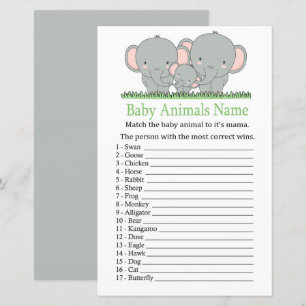 Familielefanaat Baby Dieren Naam Game