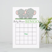 Familielefant baby shower bingo (Staand voorkant)