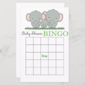 Familielefant baby shower bingo (Voorkant / Achterkant)