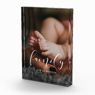 Familielegante calligrafische bekleding fotoblokken