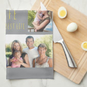 Familieleven is het beste leven grijs geel 7 Foto Theedoek (Quarter Fold)