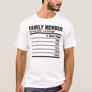 Familielid Voeding Feiten op maat gepersonaliseerd T-shirt