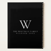 Familiemonogram Modern Black Grey Planner (Achterkant)