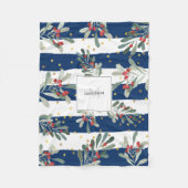 Familiemonogram Modern Chic Winter Botanicals Fleece Deken (Voorkant)