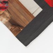 Familienaam 5 Foto Collage Red Pset Modern Fleece Deken (Hoek)