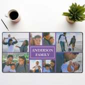 Familienaam 8 Fotocollage Paarse Bureaumat