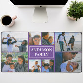 Familienaam 8 Fotocollage Paarse Bureaumat