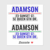 Familienaam & Adres - Gepersonaliseerde mailbox Sticker (Vel)