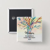 Familienaam B Vierkante Button 5,1 Cm (Voorkant /achterkant)