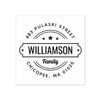 Familienaam Badge Retouradres Stempel