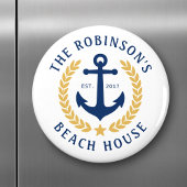 Familienaam Beach House Anchor Gold Laurel Star Magneet