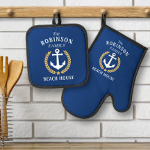 Familienaam Beach House Anchor Gold Laurel Star