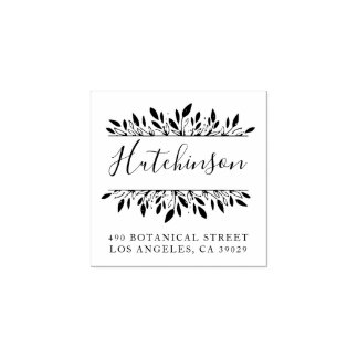Familienaam Botanisch met de hand geschreven Terug Rubberstempel