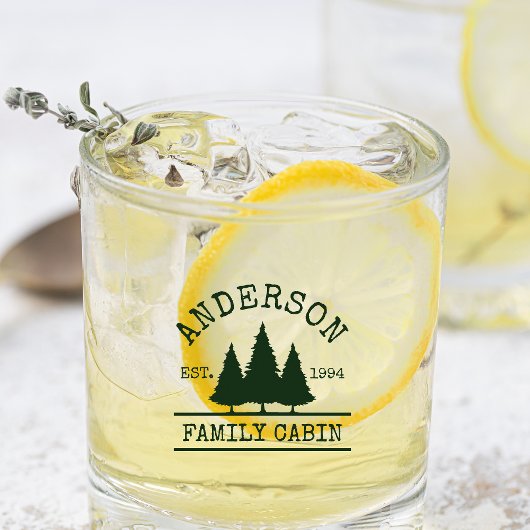 Familienaam Cabin Bos Groene dennen Glas