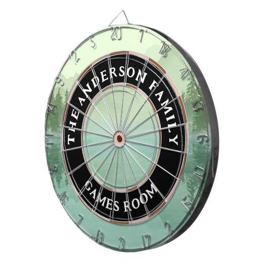 Familienaam Cabin Lake Dart Board Dartbord (Voorkant Rechts)
