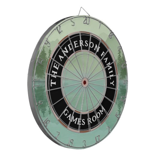 Familienaam Cabin Lake Dart Board Dartbord (Voorkant Links)