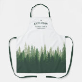 Familienaam Cabin Locatie Pijn Bosbos Schort (Voorkant)