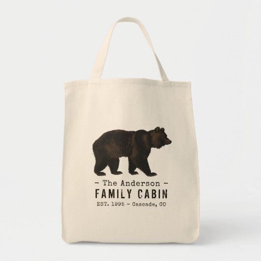 Familienaam Cabin Rustic Brown Black Beer Tote Bag (Voorkant)
