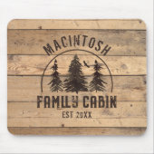 Familienaam Cabin Rustic Wood Forest Personalized Muismat (Voorkant)