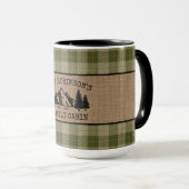 Familienaam Cabin Trees Sage Pset Burlap Big Mok (Voorkant rechts)