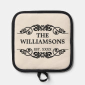 Familienaam Chic Antiek Vastgestelde datum Jaar Pannenlap (Voorkant)