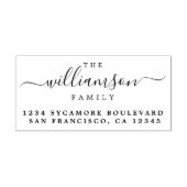 Familienaam Chic Script Retouradres Rubberstempel (Afrduk)
