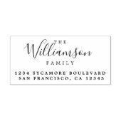 Familienaam Chic Script Retouradres Rubberstempel (Afrduk)