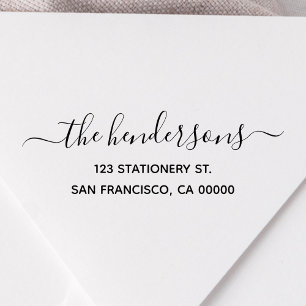 Familienaam Chique Calligrafie Retouradres Zelfinktende Stempel