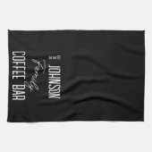 Familienaam Coffee Bar Zwart-wit Theedoek (Horizontaal)