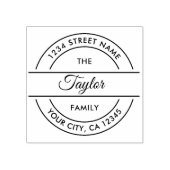 Familienaam | Creëer Uw eigen retouradres Rubberstempel (Afrduk)