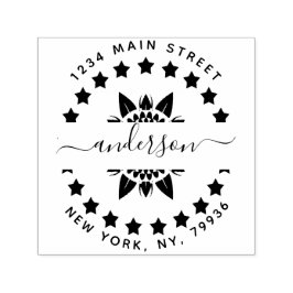 Familienaam, Creëer Uw Eigen Ronde Terugkeeradres Zelfinktende Stempel