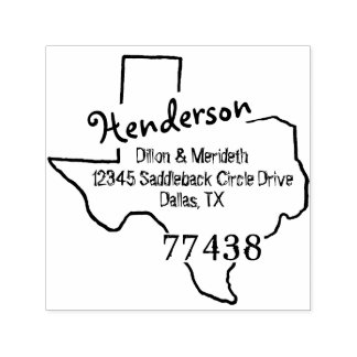 Familienaam Creëer Uw eigen Texas Return-adres Zelfinktende Stempel