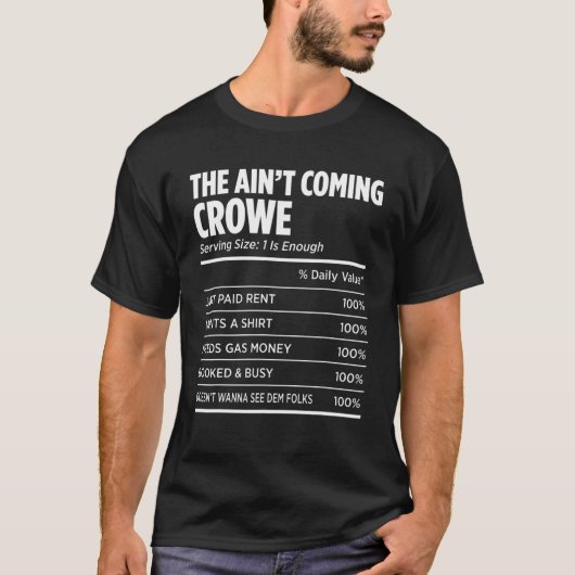 Familienaam Crowe Funny Reunion Achternaam Label T-shirt (Voorkant)